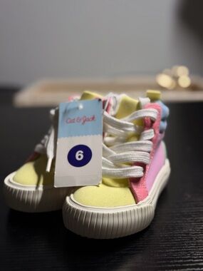 Cat & Jack Pastel High-Top Sneakers in Pink, Yellow & Blue